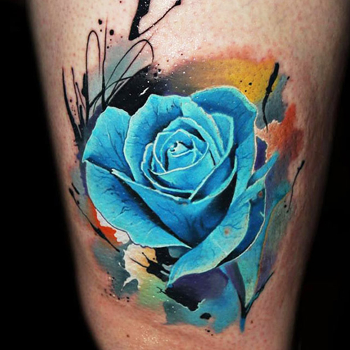 Татуировка синяя роза значение
